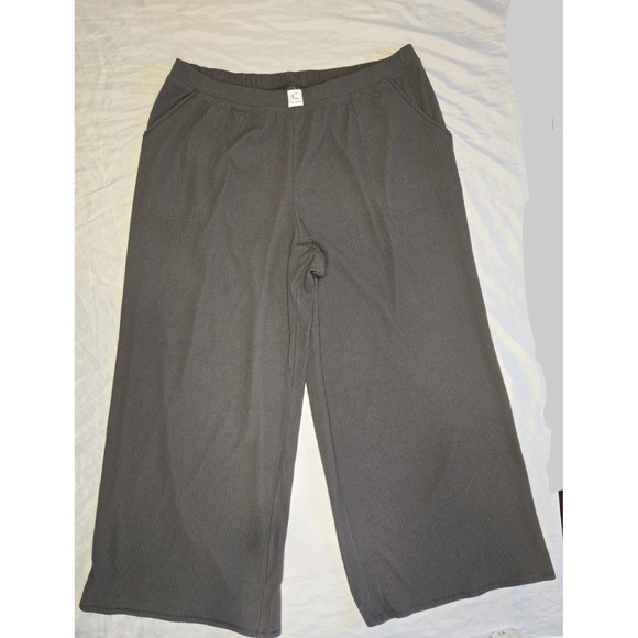 Cacique Other - Cacique Wide Leg Sleep Pajama Pants Gray Ribbed Pockets 22/24 Lane Bryant Lounge